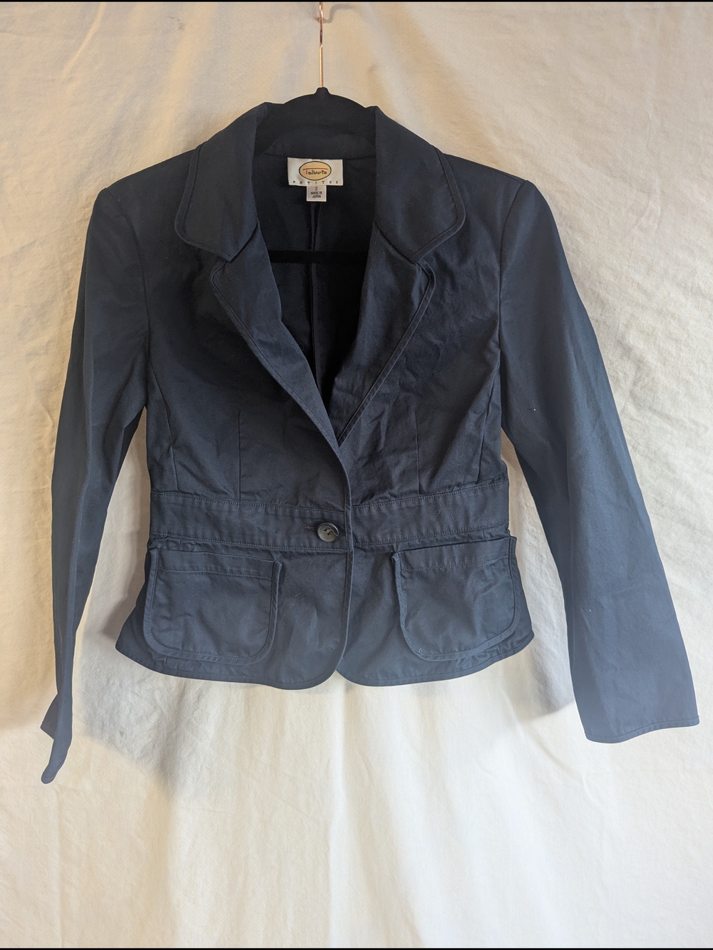 Talbots Navy Single-Button Tailored Blazer